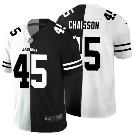 Jacksonville Jaguars 45 K 27Lavon Chaisson Men Black V White Peace Split Nike Vapor Untouchable Limited NFL Jersey